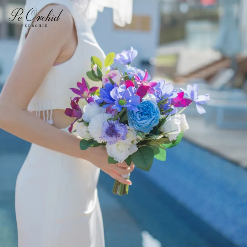 PEORCHID Summer Colorful Wedding Flowers Bridal Bouquets Blue Purple Ramo De Flores Artificial Vintage Bridal Hand Bouquet 2019
PEORCHID Summer Colorful Wedding Flowers Bridal Bouquets Blue Purple Ramo De Flores Artificial Vintage Bridal Hand Bouquet 2019