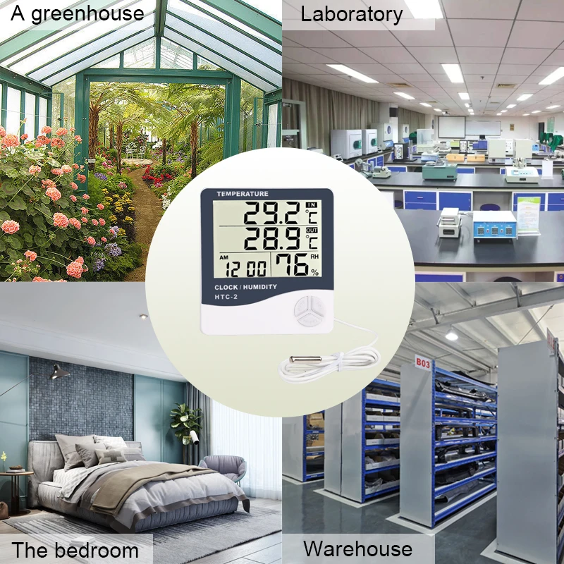 LEDSMITH HTC-2 Digital Thermometer Hygrometer LCD Indoor Outdoor Temperature Meter Weather Hygrometer Thermometer
LEDSMITH HTC-2 Digital Thermometer Hygrometer LCD Indoor Outdoor Temperature Meter Weather Hygrometer Thermometer