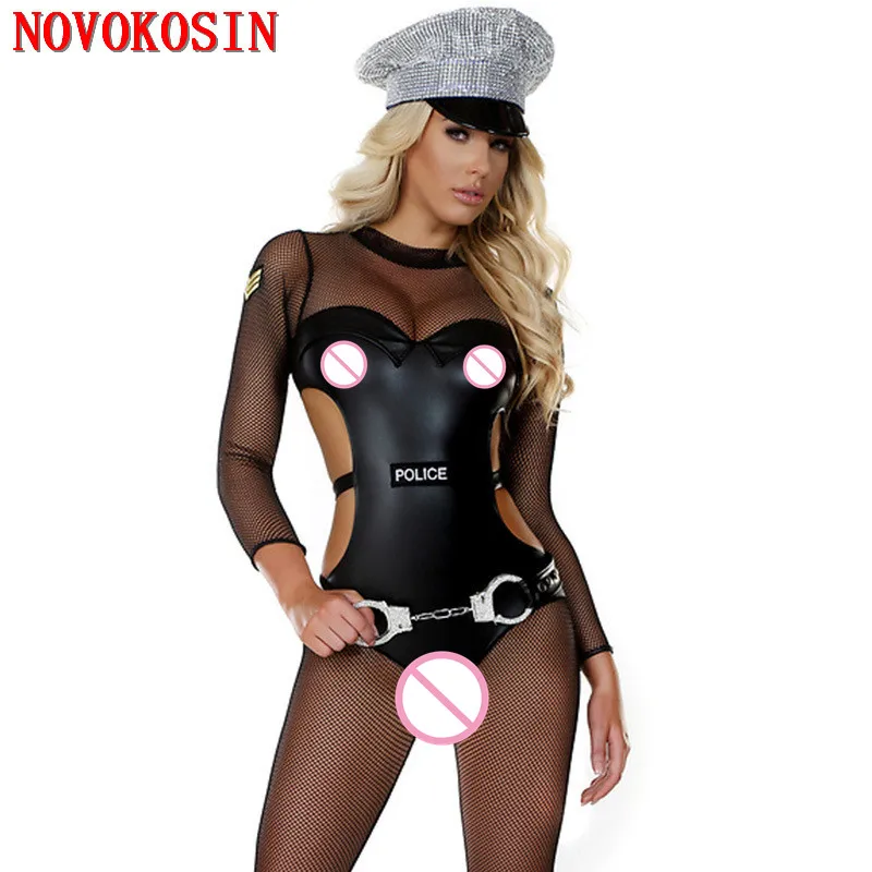 New Fashion 2018 Police Women Faux Leather Lingerie Sexy Costumes Cosplay Black Sexy Halloween Adult America Net Top Jumpsuit
New Fashion 2018 Police Women Faux Leather Lingerie Sexy Costumes Cosplay Black Sexy Halloween Adult America Net Top Jumpsuit