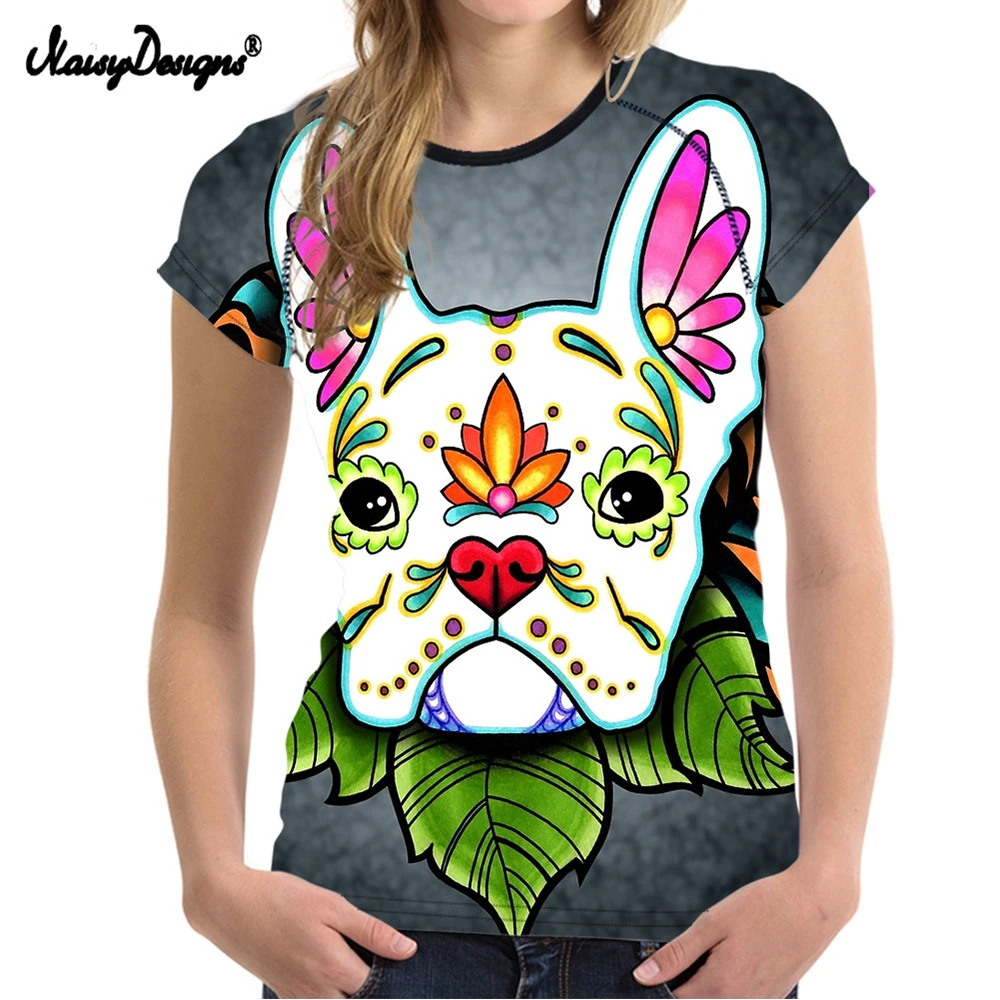 NoisyDesigns Kawaii 3D Dog French Bulldog Print Women T Shirts Day of The Dead Girls Short Sleeve Top Tees Punk O Neck T-shirts
NoisyDesigns Kawaii 3D Dog French Bulldog Print Women T Shirts Day of The Dead Girls Short Sleeve Top Tees Punk O Neck T-shirts