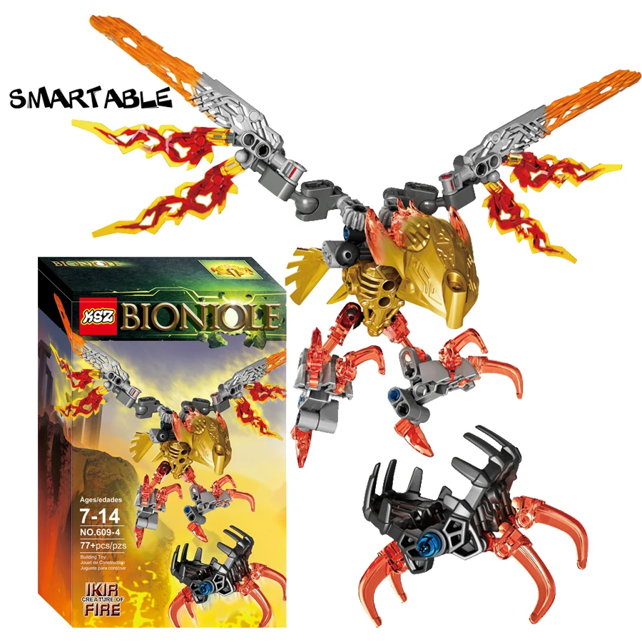 Умный BIONICLE 77 шт. Ikir Creature of Fire фигурки строительный блок игрушки для мальчиков