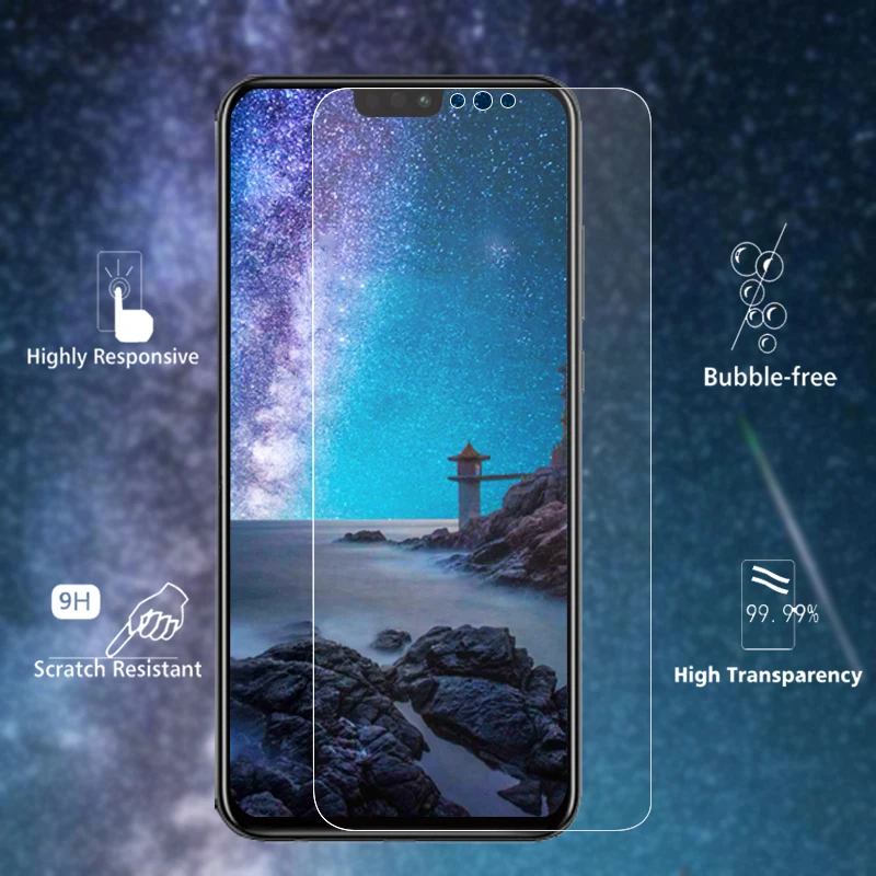 Protective glass on the for huawei honor 8x max tempered 8 9 10 lite 6a 6c pro 7x c6 6 7 x 9lite light screen protector 9h | Мобильные
