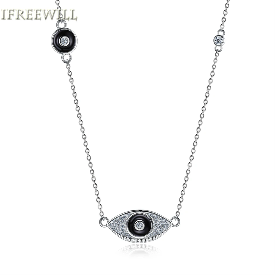 925 серебряные керамика ожерелья для женщин Модный Циркон глаз Ключичное способа