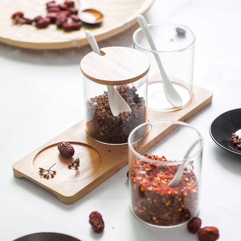 Creative Glass Seasoning Jar Salt Pot Three Piece Suit Kitchen Supplies Transparent Tank Storage for Home
Creative Glass Seasoning Jar Salt Pot Three Piece Suit Kitchen Supplies Transparent Tank Storage for Home