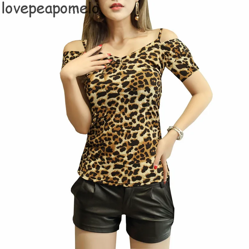 Summer T-shirt Women's Sexy Leopard Tops Europe and America Loose Ladies Trendy Lady Backless Female T-shirt S-4XL J230
Summer T-shirt Women's Sexy Leopard Tops Europe and America Loose Ladies Trendy Lady Backless Female T-shirt S-4XL J230