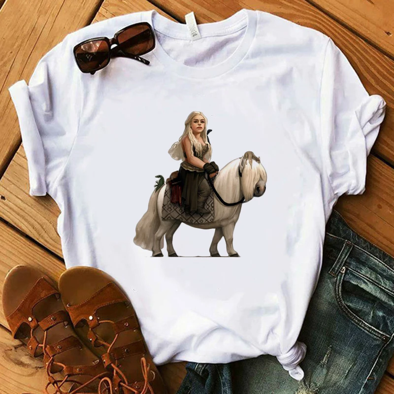 Daeneris Dragon Camiseta Dracarys забавная футболка женская летняя новая белая Повседневная