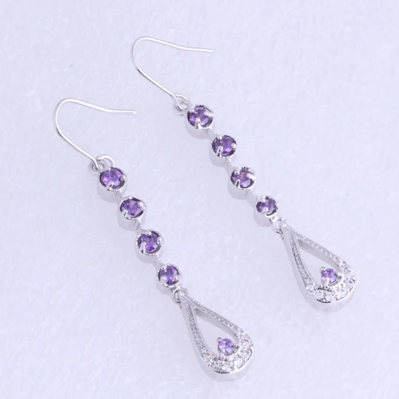 Женские серьги подвески из серебра с фианитом|earrings for|dropping earrings for womendrop |