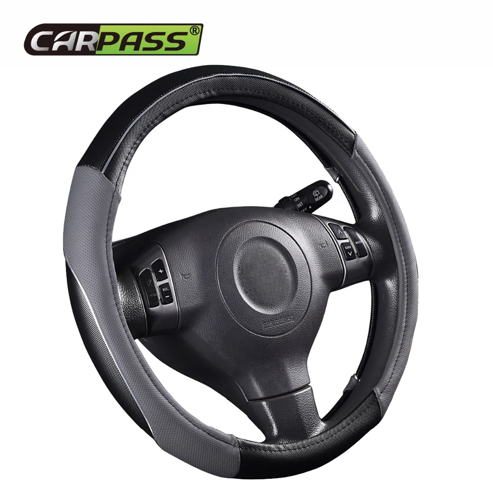 Car-pass steering-wheel 38cm Pvc Leather Hand-stitched genuine leather Car Steering Wheel Cover Fit For Most Cars Styling
Car-pass steering-wheel 38cm Pvc Leather Hand-stitched genuine leather Car Steering Wheel Cover Fit For Most Cars Styling