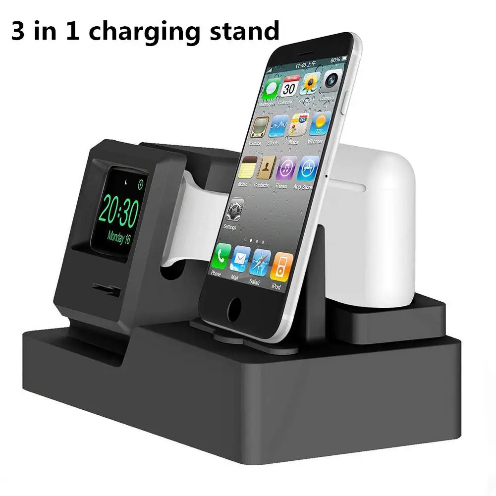 

3 in 1 Charging Station Dock for iWatch AirPods Charger Stand Charging Docks for Apple Watch Series 3/2/1/AirPods/iPhone r20