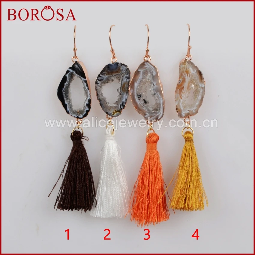 Серьги с кисточками BOROSA, сережки-кисточки цвета розового золота с радужными ломтиками, смешанные цвета, R1235
Серьги с кисточками BOROSA, сережки-кисточки цвета розового золота с радужными ломтиками, смешанные цвета, R1235