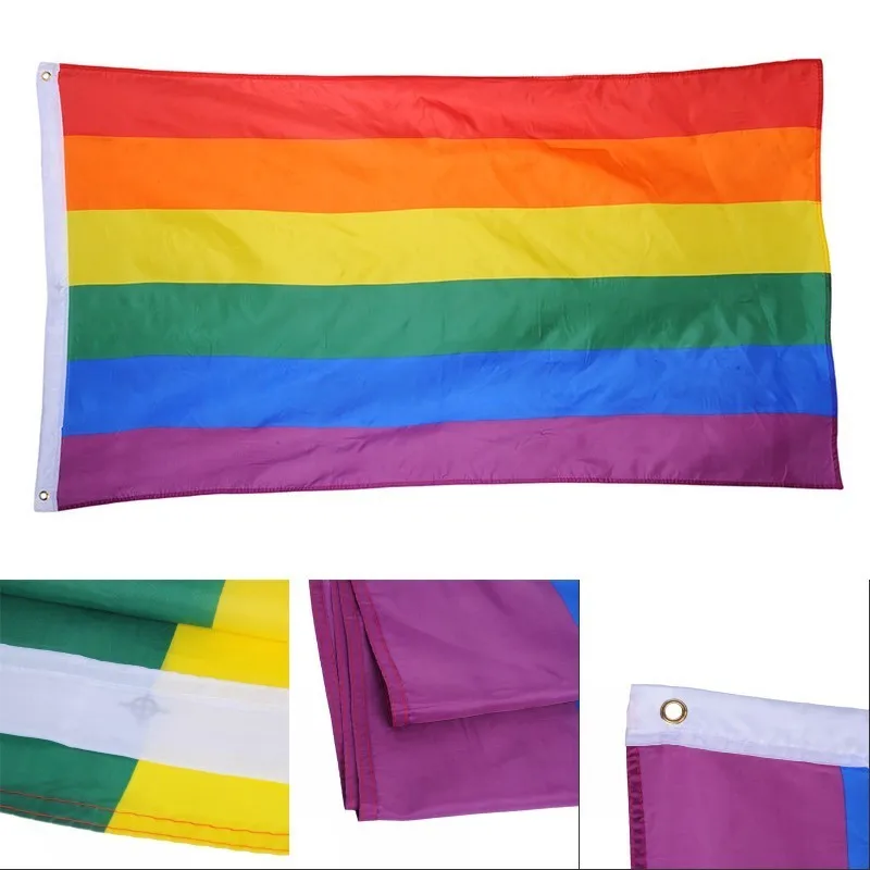 LGBT Rainbow Flag Lesbian Gay Parade Banners LGBT Pride Flags Handheld Polyester Colorful Rainbow Flag For Decoration
LGBT Rainbow Flag Lesbian Gay Parade Banners LGBT Pride Flags Handheld Polyester Colorful Rainbow Flag For Decoration