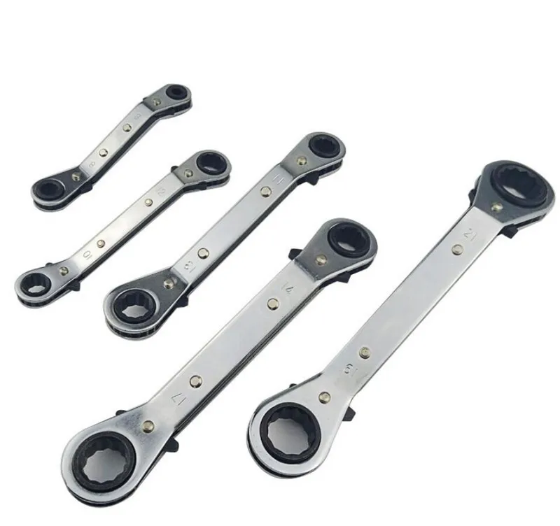 5Pcs 6-21mm Double Rings Ratchet Wrench Set For Car Repair Tools Reversible Ratchet Handle Wrench Spanners A Set of Keys
5Pcs 6-21mm Double Rings Ratchet Wrench Set For Car Repair Tools Reversible Ratchet Handle Wrench Spanners A Set of Keys