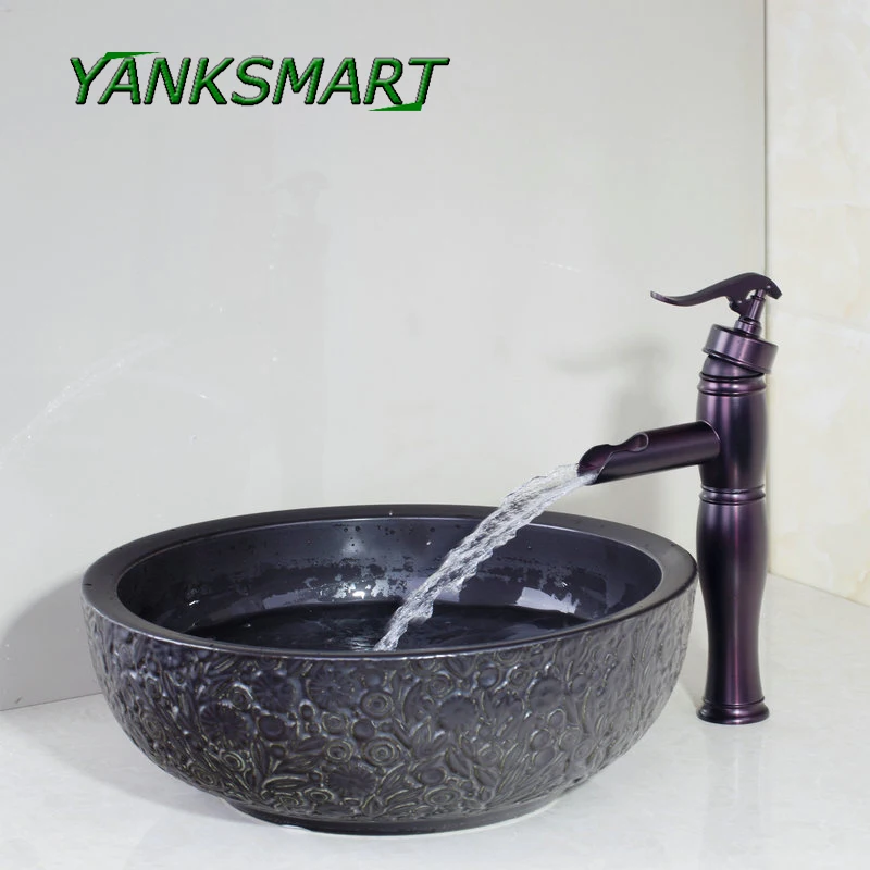 YANKSMART ORB Faucet Bathroom Sink Washbasin Ceramics Carving Lavatory Bath Set Cold & Hot Water Mixer Tap With Pop-up Drain Tap
YANKSMART ORB Faucet Bathroom Sink Washbasin Ceramics Carving Lavatory Bath Set Cold & Hot Water Mixer Tap With Pop-up Drain Tap