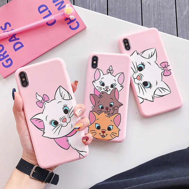 Tsundere Зонт кошка Мэри для iPhone Xs XR Max мобильный телефон оболочка 7 8 Plus милый котенок