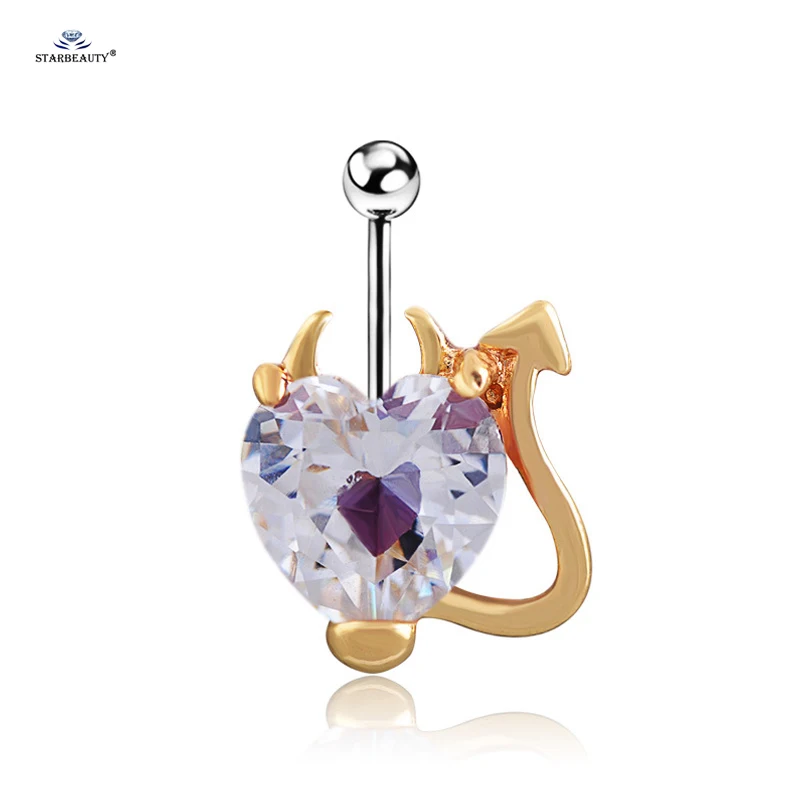 1 шт. белая Bijoux (украшения своими руками) сердце для пупка пирсинг Ombligo Золотой