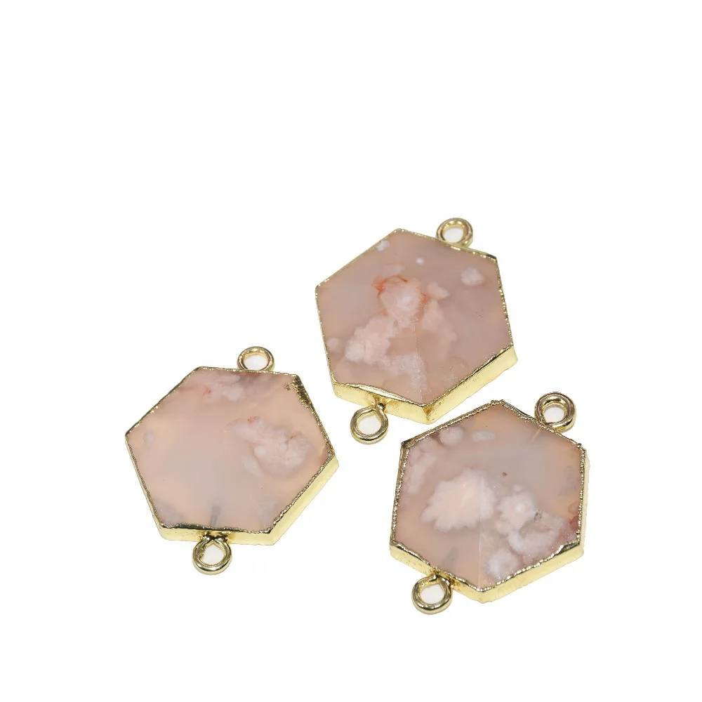 2021 Natural Cherry stone gossip connector for jewelry making 2021 necklace Hexagonal Gem Stone charm Pendant for women gift
2021 Natural Cherry stone gossip connector for jewelry making 2021 necklace Hexagonal Gem Stone charm Pendant for women gift