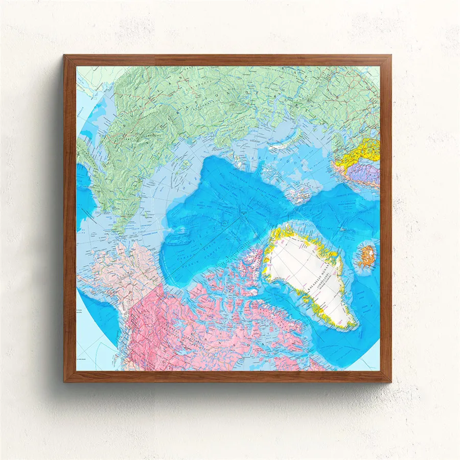 Уникальный Arctic Map обновленная и актуальная Настенная карта постер классический