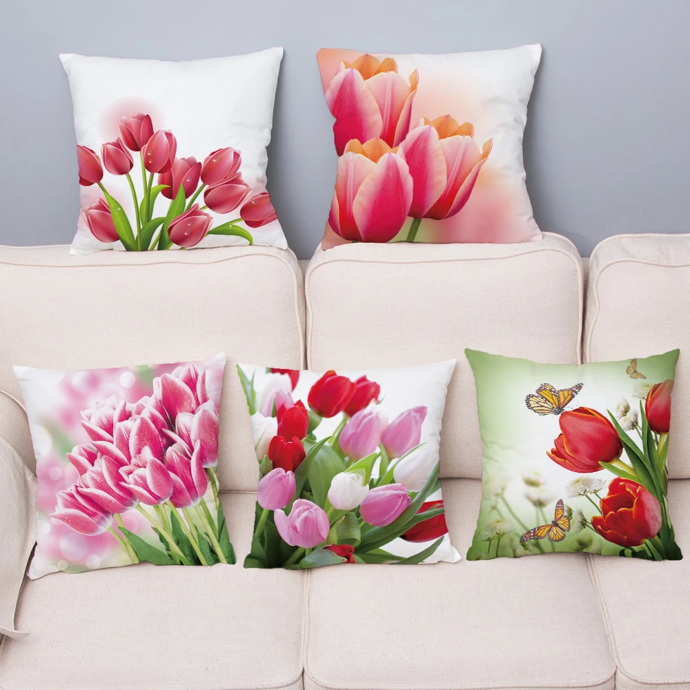 Tulip Flower Floral Cushion Cover Super Soft Short Plush Pillows Covers 45*45 Square Throw Pillow Case Sofa Home Decor Pillowcae
Tulip Flower Floral Cushion Cover Super Soft Short Plush Pillows Covers 45*45 Square Throw Pillow Case Sofa Home Decor Pillowcae