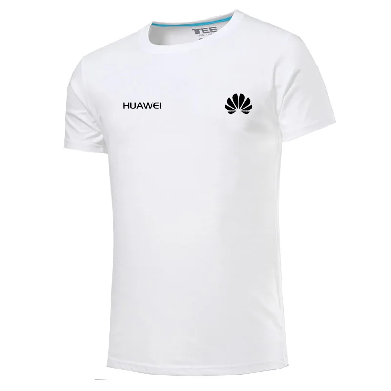 Футболка с логотипом huawei Повседневная футболка из 100% хлопка короткими рукавами