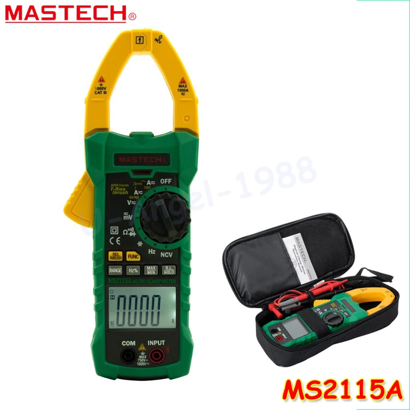 Mastech MS2115A 6000 Counts True RMS Digital Clamp Meter AC/DC Voltage Current Tester with INRUSH and NCV Measurement
Mastech MS2115A 6000 Counts True RMS Digital Clamp Meter AC/DC Voltage Current Tester with INRUSH and NCV Measurement