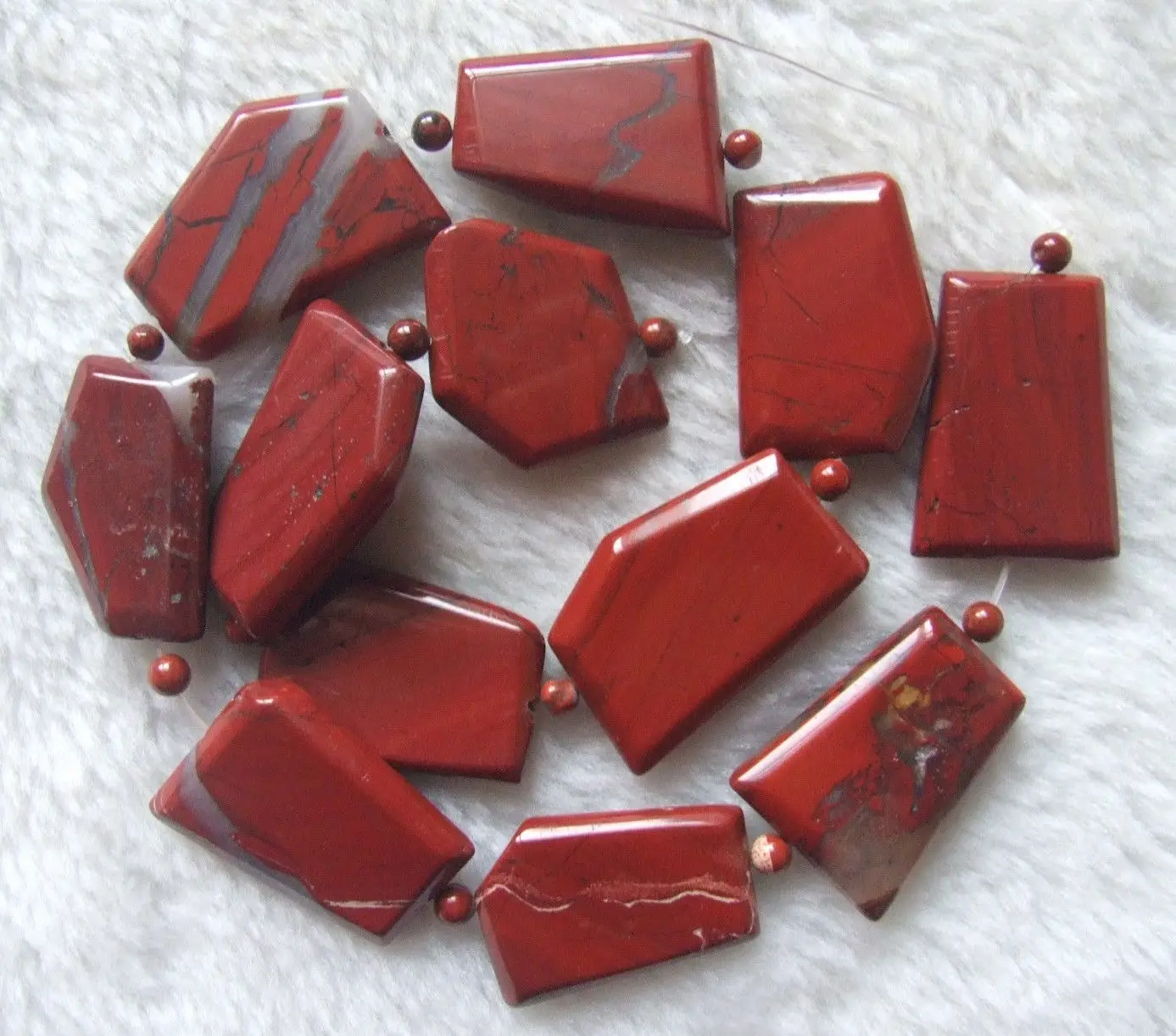 22x30mm натуральный красный rainbow Jasper плоский Freeform свободные бусины 15 дюймов|Бусины| |