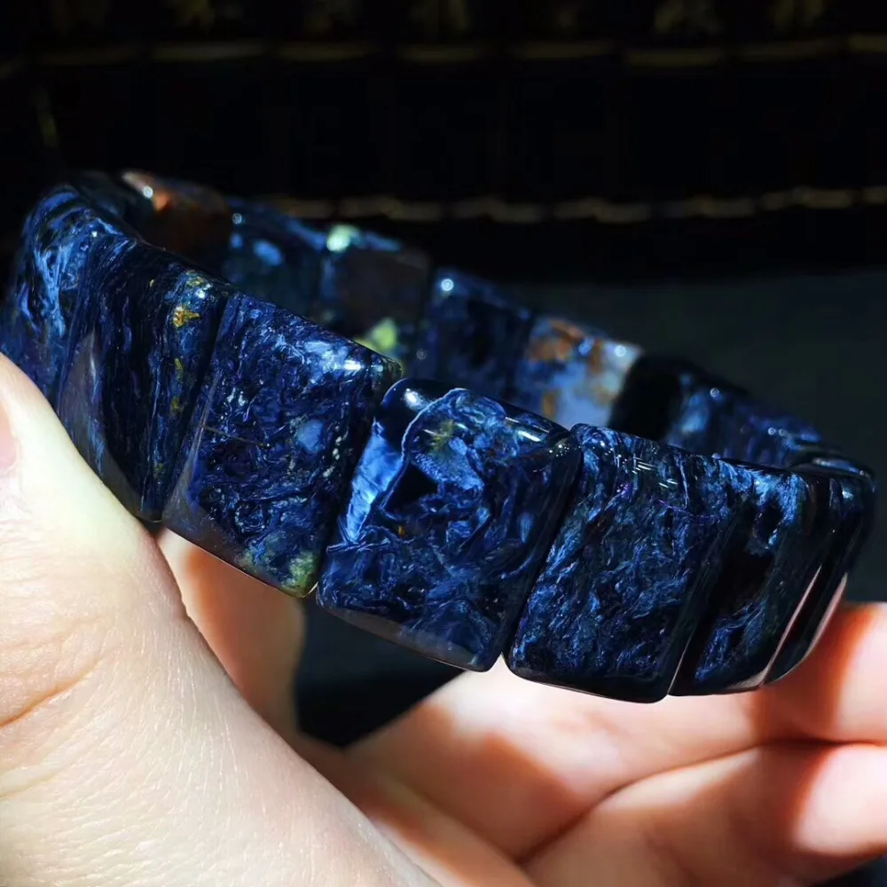 100% натуральный синий браслет Pietersite Namibia Gemstone 18x13 мм прямоугольные бусины