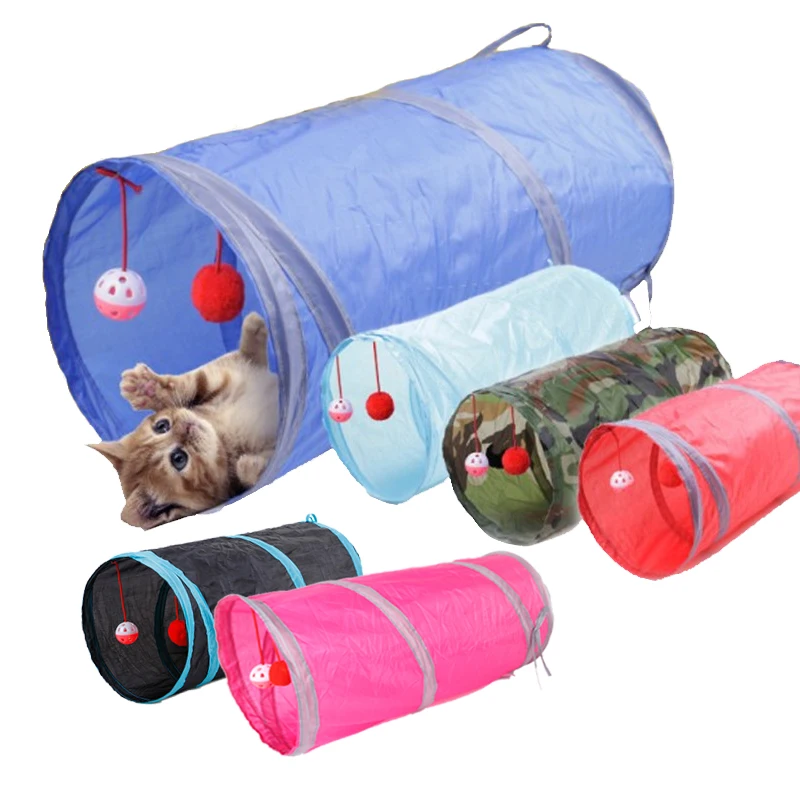 6 Цвет забавные Pet туннель Cat играть коричневый складной 1 отверстия Tunnel котёнок