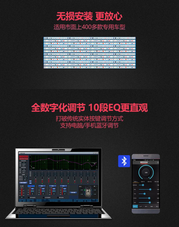 car amplifier lossless installation dsp digital four-channel car audio amplifier Bluetooth amplifier player RK-BT100
car amplifier lossless installation dsp digital four-channel car audio amplifier Bluetooth amplifier player RK-BT100
