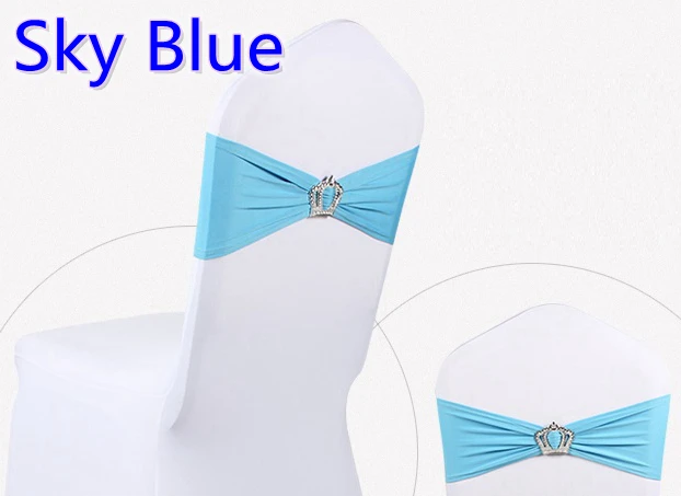 Sky blue colour Spandex chair sashes wedding chair sash with Crown buckles lycra stretch wedding chair sash party hotel show
Sky blue colour Spandex chair sashes wedding chair sash with Crown buckles lycra stretch wedding chair sash party hotel show