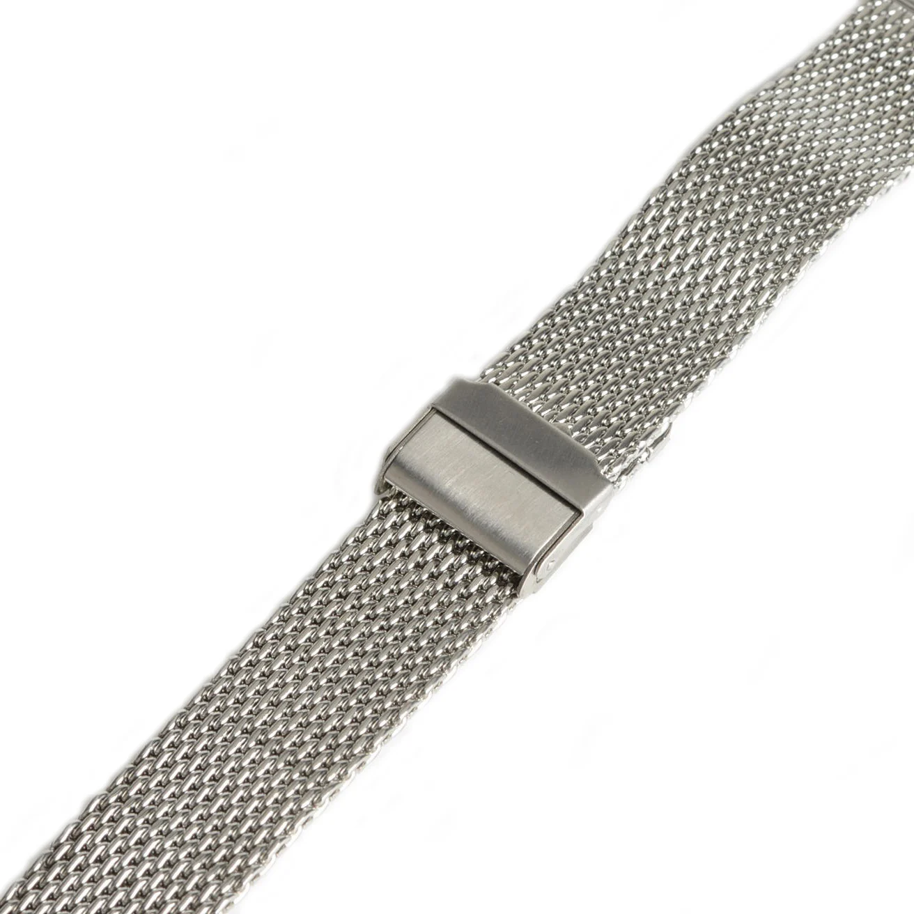 Фото 24 мм унисекс сетка стальные часы ремешок браслет безопасная пряжка серебро