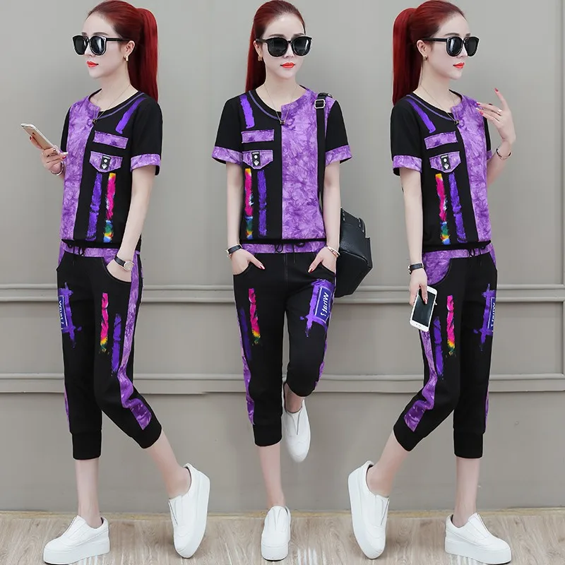 Large Size Tracksuit For Women Korean Women 2 Piece Set Top And Pants Print Women's Tracksuits Loose Women's Summer Suit
Large Size Tracksuit For Women Korean Women 2 Piece Set Top And Pants Print Women's Tracksuits Loose Women's Summer Suit