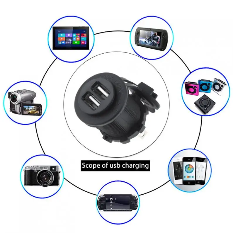 Universal 12V Waterproof Car/ Motorcycle Cigarette Lighter GPS Socket Dual USB Car Charger Mobile Phone Charger
Universal 12V Waterproof Car/ Motorcycle Cigarette Lighter GPS Socket Dual USB Car Charger Mobile Phone Charger