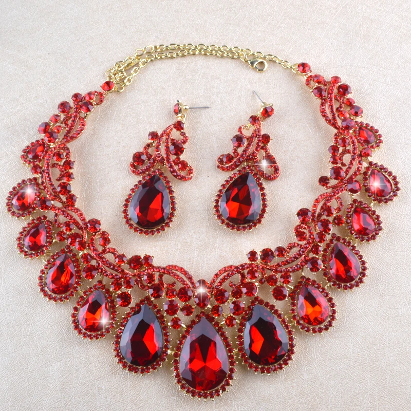 Fashion luxury Dubai Big Jewelry sets colorful bridal necklace earrings set women wedding party Rhinestone crystal dress jewelry
Fashion luxury Dubai Big Jewelry sets colorful bridal necklace earrings set women wedding party Rhinestone crystal dress jewelry