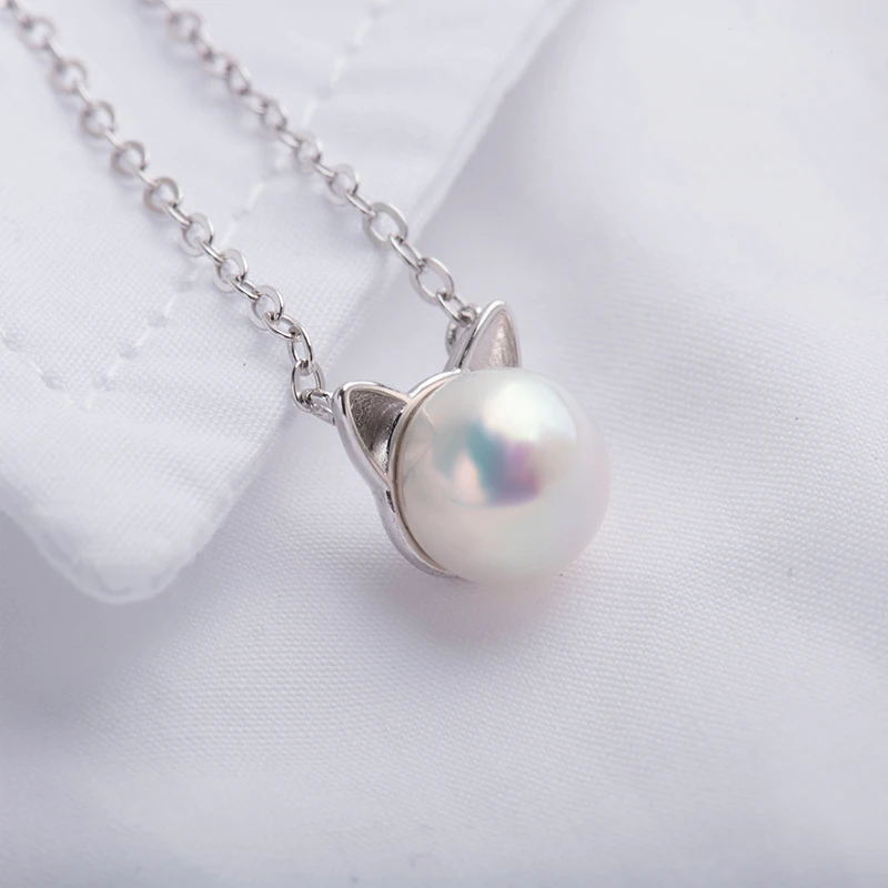 Cute Cat Pearl Necklace 925 Sterling Silver Freshwater Natural White Pearl Cat Pendant Necklaces for Women Kitten Jewelry Gifts
Cute Cat Pearl Necklace 925 Sterling Silver Freshwater Natural White Pearl Cat Pendant Necklaces for Women Kitten Jewelry Gifts