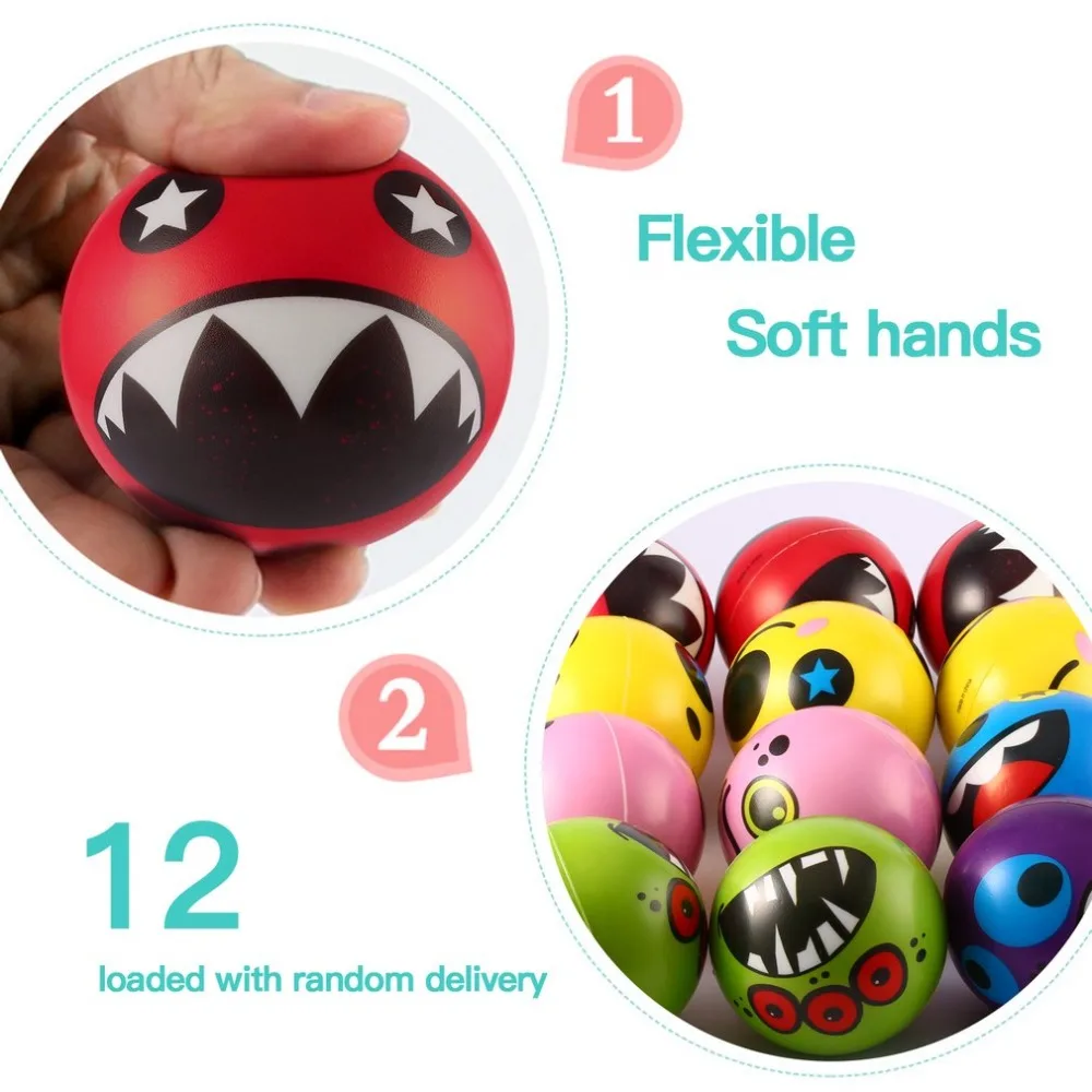 INBEAJY new quality 6.3cm 12PCS Monster Expression Stress Relief Sponge Foam Balls Hand Squeeze Toys for kids
INBEAJY new quality 6.3cm 12PCS Monster Expression Stress Relief Sponge Foam Balls Hand Squeeze Toys for kids