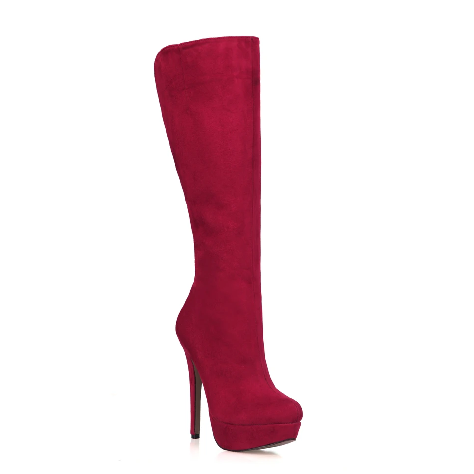 CHMILE CHAU Red Suede Sexy Party Shoes Women Round Toe Stiletto High Heels Platform Lady Knee-High Boots Zapatos Mujer 3463BT-q5
CHMILE CHAU Red Suede Sexy Party Shoes Women Round Toe Stiletto High Heels Platform Lady Knee-High Boots Zapatos Mujer 3463BT-q5