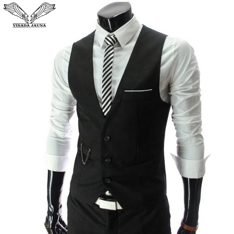 VISADA JAUNA 2019 Men's Business Vest Slim Fit Solid Color Dress Suits Waistcoat Sleeveless Formal Big Size 5XL N5074
VISADA JAUNA 2019 Men's Business Vest Slim Fit Solid Color Dress Suits Waistcoat Sleeveless Formal Big Size 5XL N5074