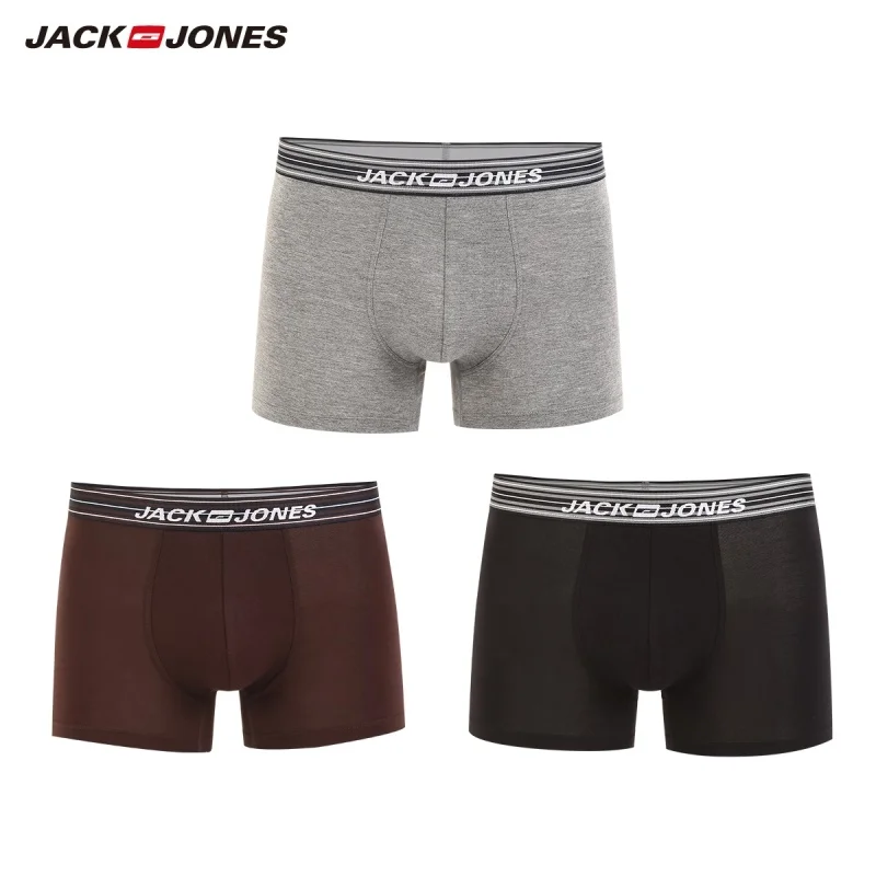 JackJones мужские эластичные шорты Боксеры Мужское нижнее белье 3-pack однотонная