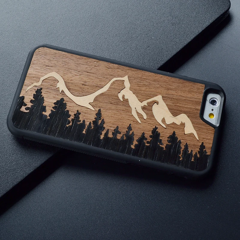 Для iPhone 6 6s 7 8 PLUS X Grand Teton разные деревянные дизайнерские чехлы для телефонов из
