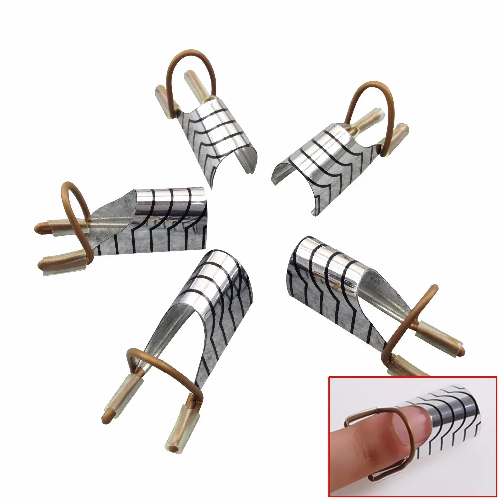 5 pcs/set Reusable Dual Silver Nail Form For Nail Art Making C Curve Acrylic French Tips
5 pcs/set Reusable Dual Silver Nail Form For Nail Art Making C Curve Acrylic French Tips
