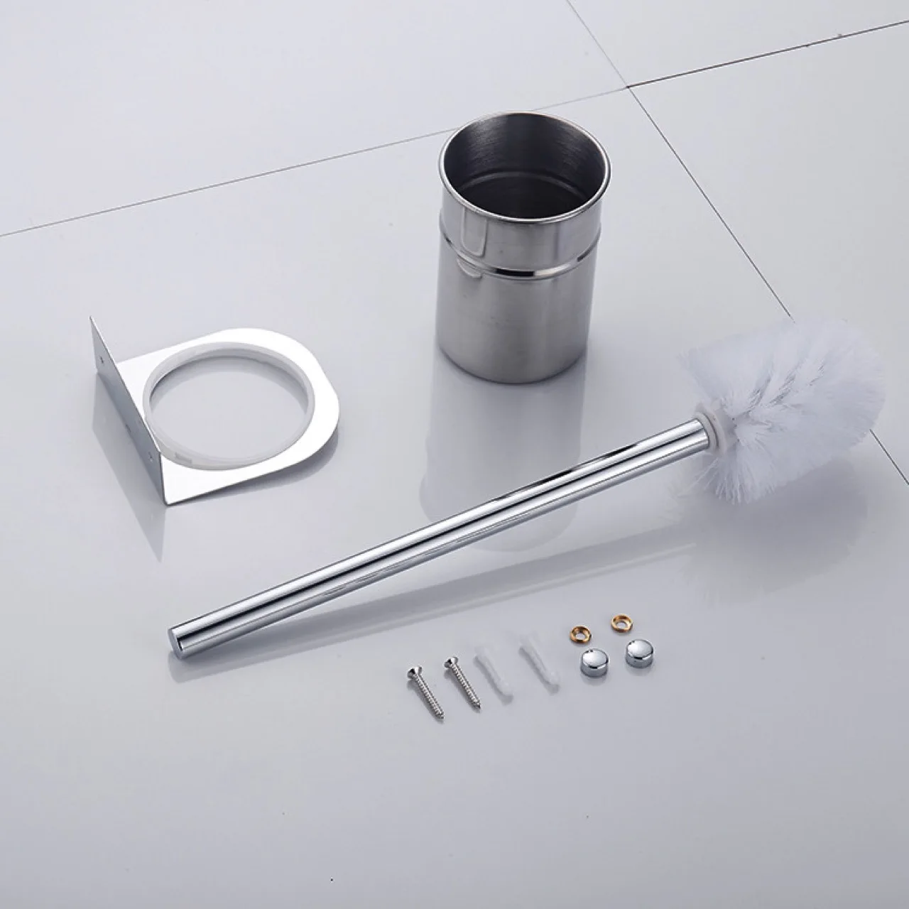 Wall-mounted 304 Stainless Steel Silver Toilet Brush Bathroom Mirror Plating Cleaning Brush Set Bathroom Hardware Accessories
Wall-mounted 304 Stainless Steel Silver Toilet Brush Bathroom Mirror Plating Cleaning Brush Set Bathroom Hardware Accessories