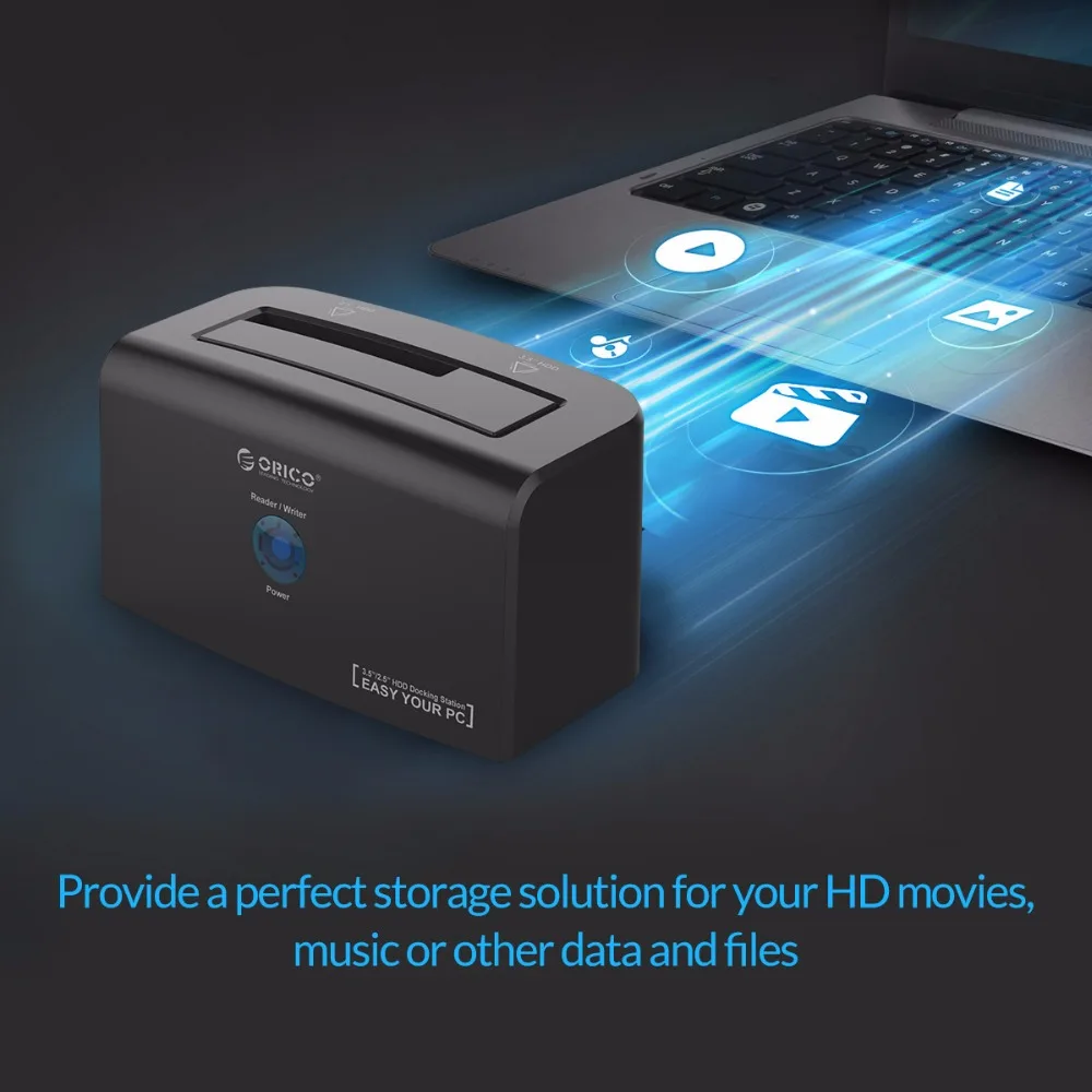 ORICO 8618US3 SATA USB3.0 External Hard Drive Dock Support 10TB storage for 2.5&3.5 inch HDD&SSD with 12V Power Adapter - Black
ORICO 8618US3 SATA USB3.0 External Hard Drive Dock Support 10TB storage for 2.5&3.5 inch HDD&SSD with 12V Power Adapter - Black