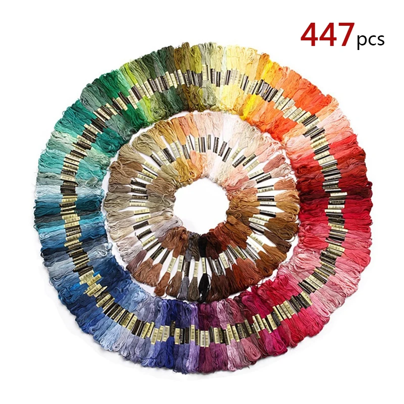 447 skeins coloured embroidery thread cotton cross needle DIY Cross Stitch Threads Hand Embroidery Floss Craft Sewing Floss Kit
447 skeins coloured embroidery thread cotton cross needle DIY Cross Stitch Threads Hand Embroidery Floss Craft Sewing Floss Kit