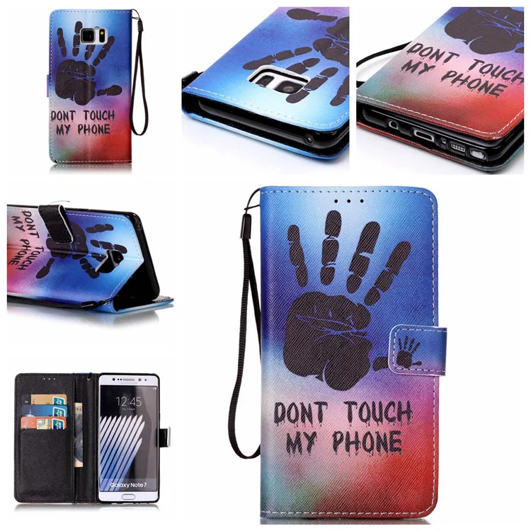 Красивый цветок кожаный чехол для Samsung Galaxy Note 7 case коке телефон жилье с бумажник