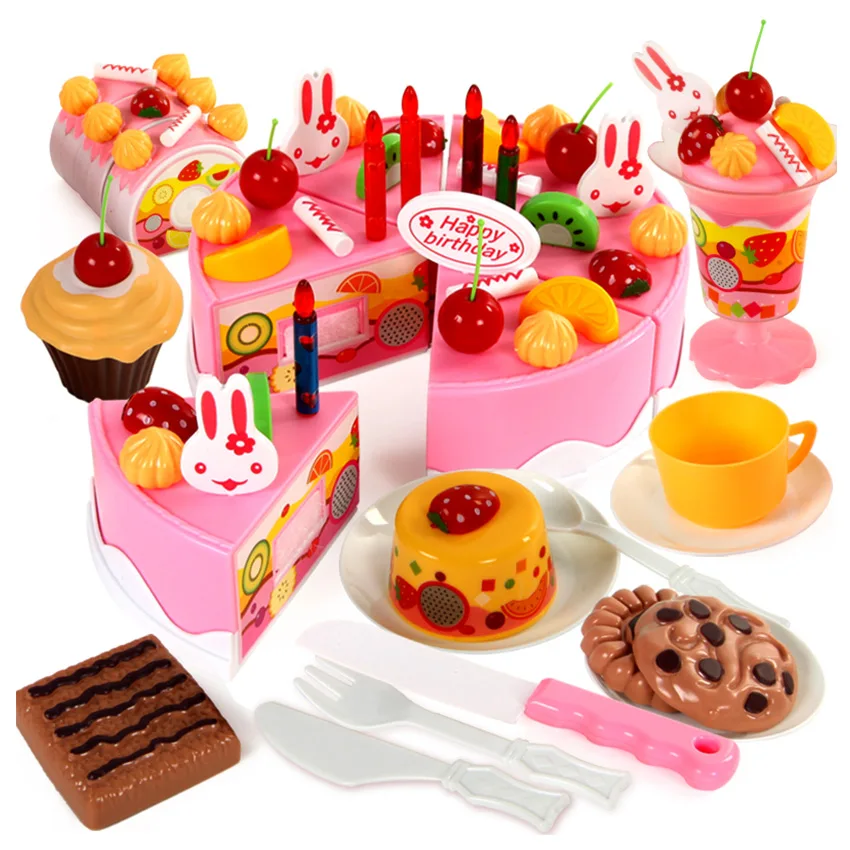 75pcs Birthday Cake Pretend Play Food Toy Set Kitchen Cutting Toy kit With Fruits Candle Play house toy gift for Kids Girl Boys
75pcs Birthday Cake Pretend Play Food Toy Set Kitchen Cutting Toy kit With Fruits Candle Play house toy gift for Kids Girl Boys