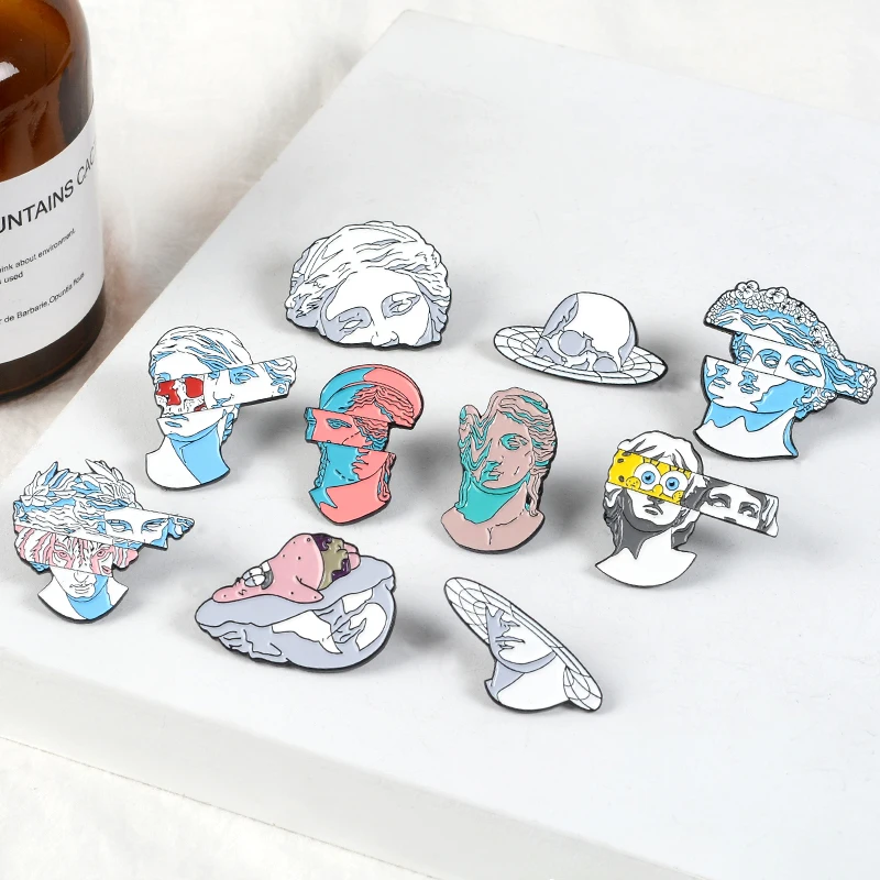 Interesting artistic creation Denim Lapel Enamel pins Split Face sculpture Badges Brooches Men Women Gifts Jewelry for Friends
Interesting artistic creation Denim Lapel Enamel pins Split Face sculpture Badges Brooches Men Women Gifts Jewelry for Friends