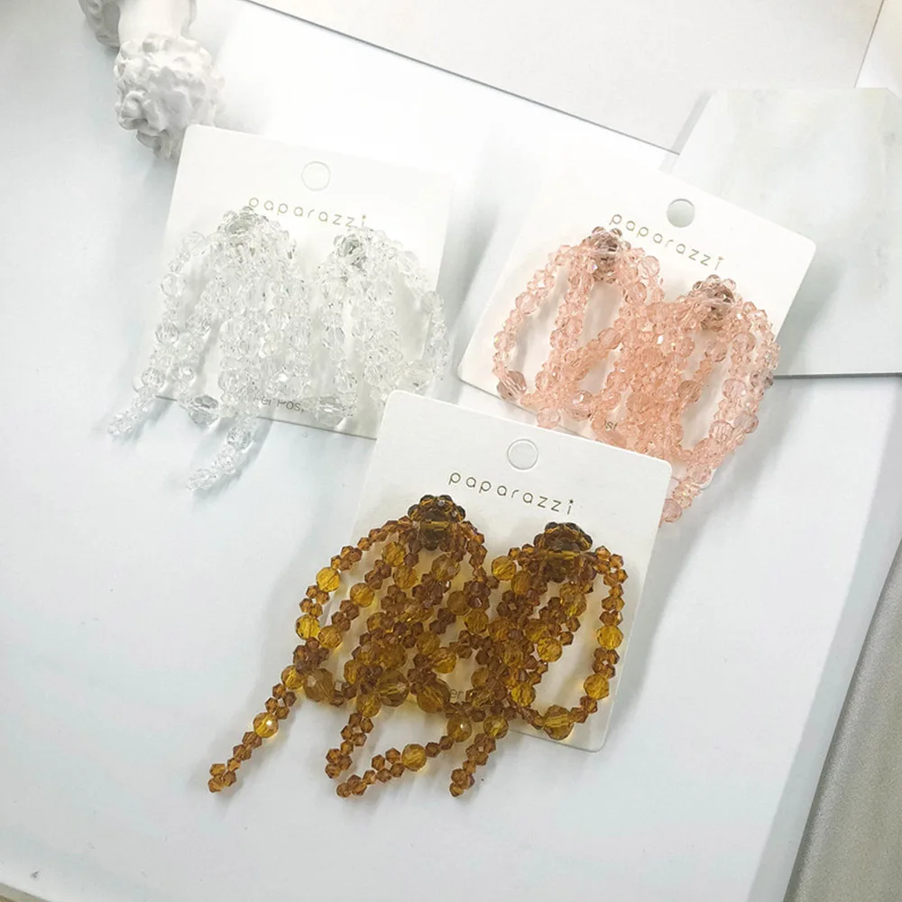 DAIWUJAN 2019 новые корейские серьги ручной работы с кристаллами Длинные висячие
