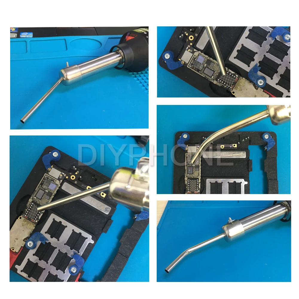 Extended Length Nozzles Curved Heat Gun Nozzles Soldering Station Repair Assistant for Phone Motherboard Soldering Repair Tools