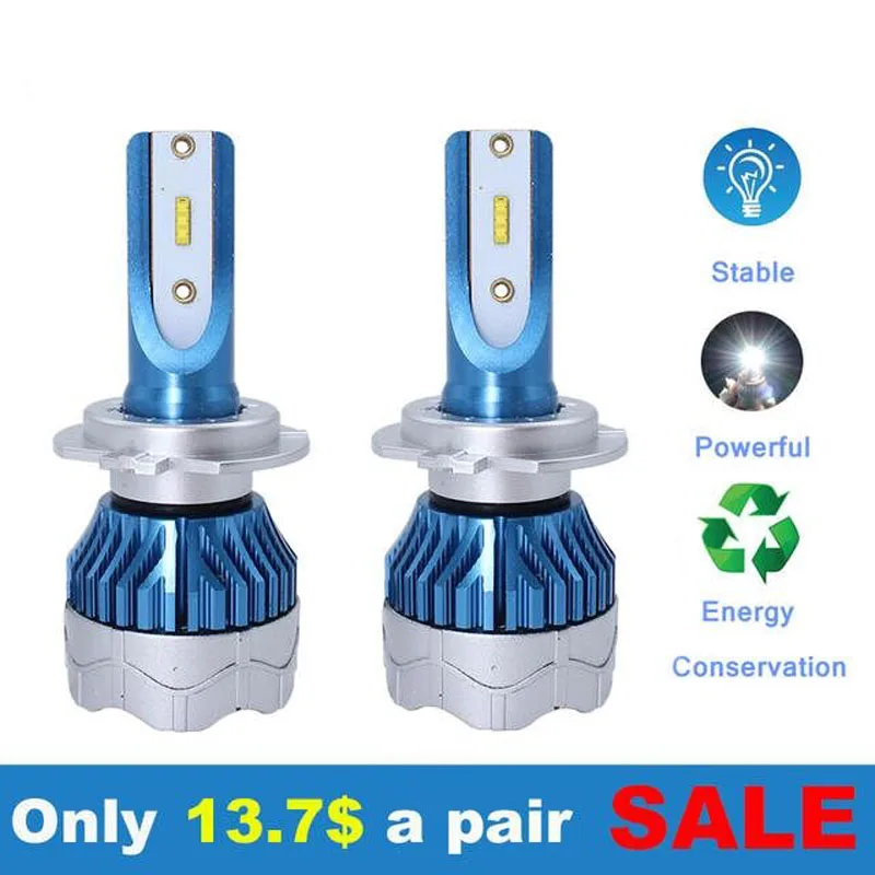 

2 Pcs Car Turbo LED Headlight Kit H4 H7 led 9006 9005 H1 H3 H11 80W 6000K 12000LM CSP Chips Super Bright Bulbs Lamp K5 2019 New