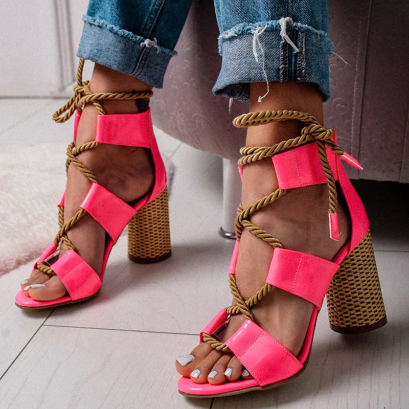 Women Pumps 2019 Lace Up High Heels Women Gladiator Sandals For Party Wedding Shoes Woman Summer Sandals Thick Heels
Women Pumps 2019 Lace Up High Heels Women Gladiator Sandals For Party Wedding Shoes Woman Summer Sandals Thick Heels